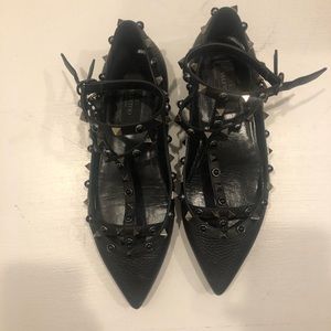 Valentino rockstud rolling noir flats